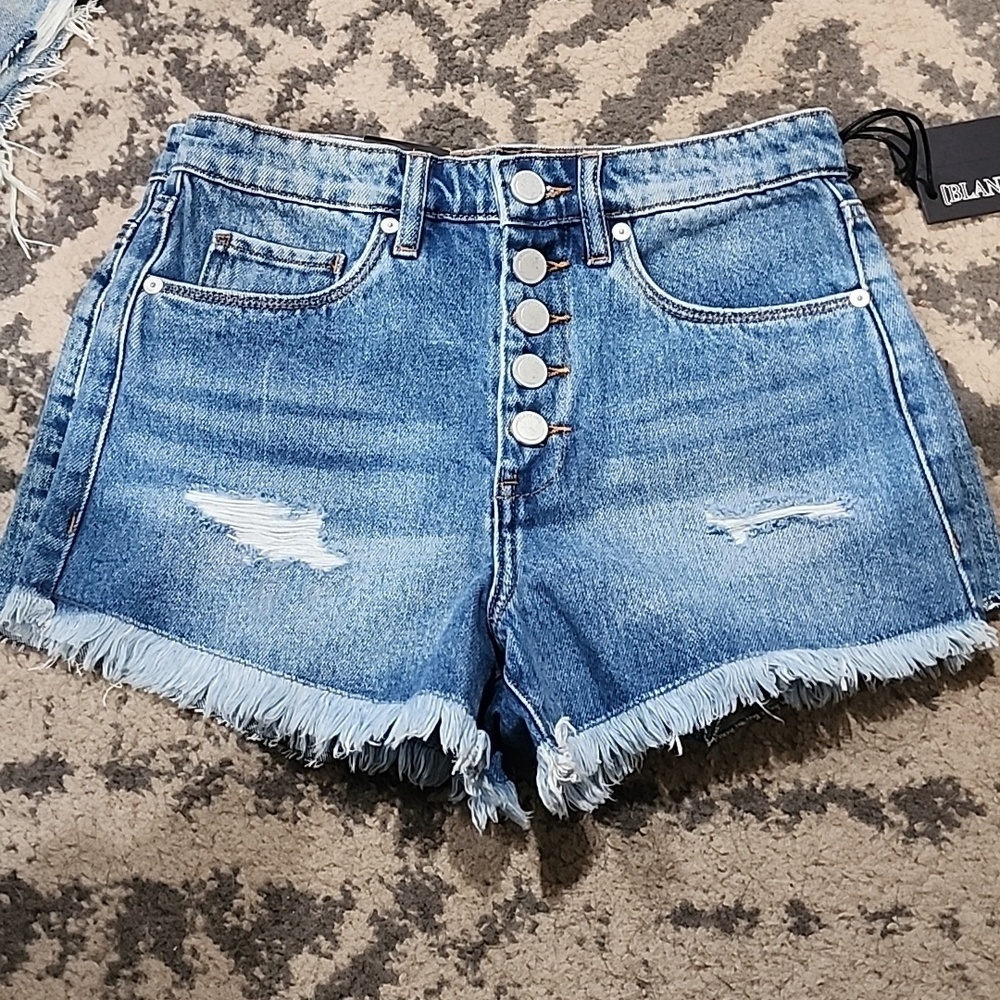 Blank NYC Womens NWT Button Fly Cut Off The Barrow High Rise Jean Shorts Size 24
